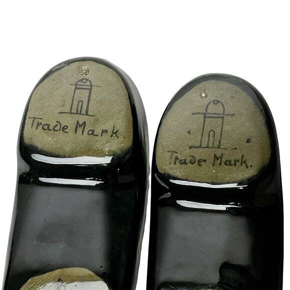 Pottery Decor Miniature Shoes Clogs Set 2 Zuid Holland Gouda High Gloss Signed - Picture 5 of 14
